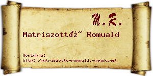 Matriszottó Romuald névjegykártya